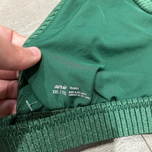 Aerie Triangle Dark  Green Bathing Suit Top - Picture 4 of 4